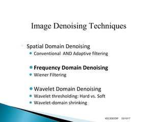 Wavelet Applications in Image Denoising Using MATLAB | PPT