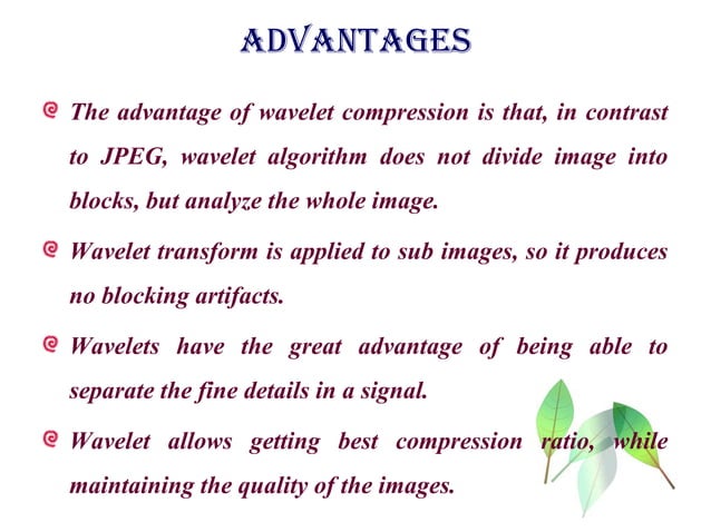 Wavelet transform in image compression | PPT
