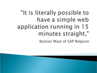 Bastian Maat of SAP Belgium 