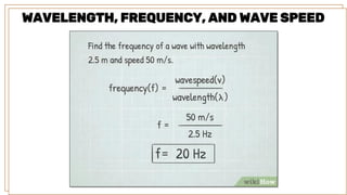 ```1` 1`
WAVELENGTH, FREQUENCY, AND WAVE SPEED
 