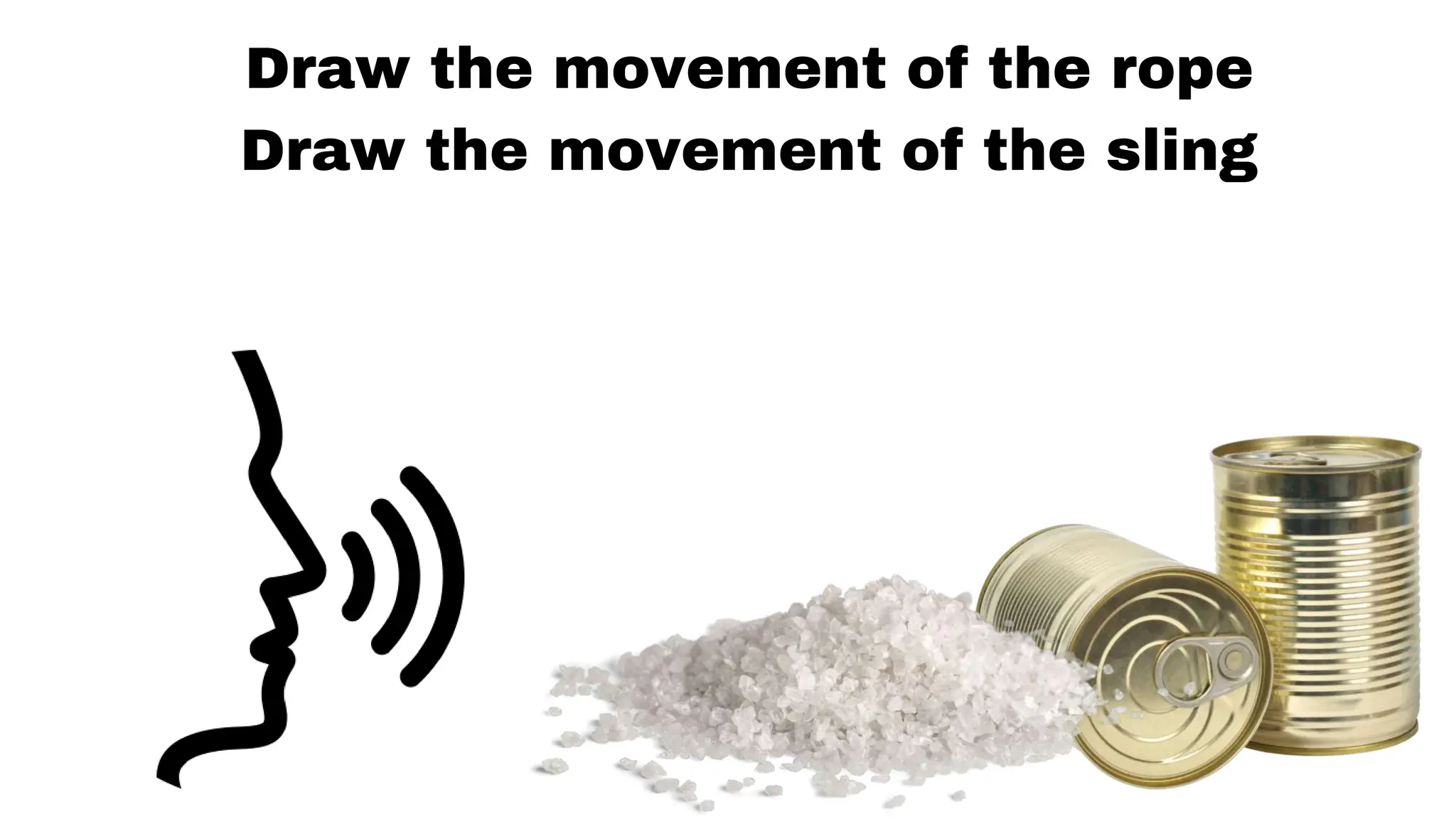 Draw the movement of the rope
Draw the movement of the sling
 
