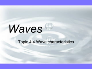 Waves Topic 4.4 Wave characteristics 