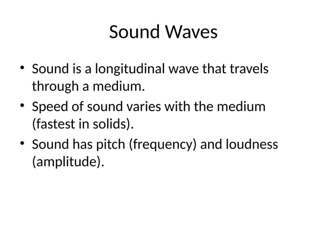 Waves And Sound Physics Presentation Pptx
