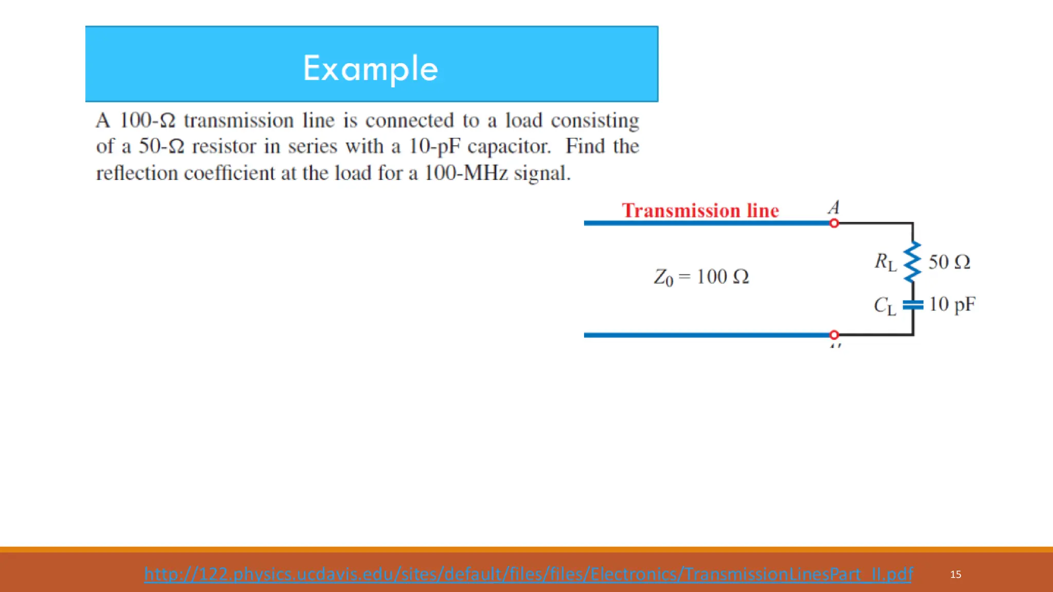 15
http://122.physics.ucdavis.edu/sites/default/files/files/Electronics/TransmissionLinesPart_II.pdf
 