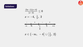 Solution:
- + - +
-∞ -4 2 +∞
 