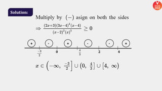 Solution:
- + - -
0 2 4
+ +
 