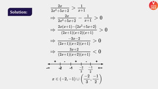 Solution:
+ - + - +
-∞ -2 -1 +∞
 
