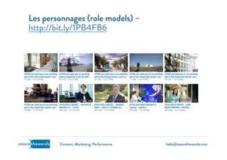 hello@wearethewords.comwearethewords Content. Marketing. Performance.
Les personnages (role models) –
http://bit.ly/1PB4FB6
 
