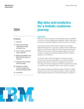 Big Data and analytics for a holistic customer journey