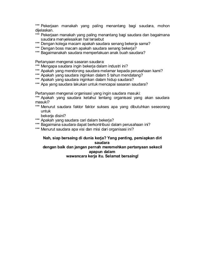 Wawancara Kerja
