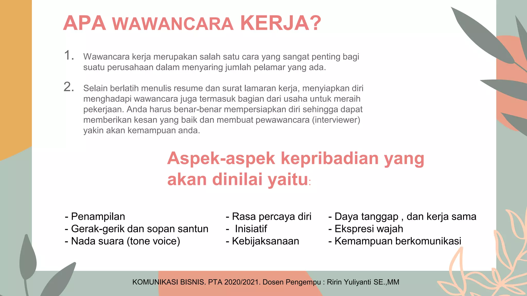 Wawancara kerja | PPTX