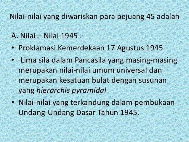 Berani Membela Kebenaran Dan Keadilan Merupakan Nilai Yang Terkandung Dalam Pancasila Sila Ke