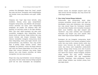 60
60
Wawasan Kebangsaan Dalam Kerangka NKRI Modul Diklat Prajabatan Golongan III 61
contohnya bila dihubungkan dengan kata "juang", menjadi
daya juang yang berarti "kemampuan untuk mempertahankan
atau mencapai sesuatu yang dilakukan secara gigih": (KBBI,
1989).
Selanjutnya kata "saing" dapat berarti berlomba, saling
mendahului. Bersaing artinya upaya memperlihatkan
keunggulan masing-masing yang dilakukan oleh perorangan,
misalnya perusahaan atau negara, seperti bidang-bidang
perdagangan, dan produksi, dan sebagainya (Ibid). Dari
penjelasan arti kata/istilah tersebut di atas dapat dikatakan,
bahwa "daya saing" adalah kemampuan atau upaya untuk
menampilkan keungggulan dalam bidang-bidang tertentu
diantara mereka yang bersaing. Dengan demikian daya saing
nasional bertumpu pada keragam kemampuan bangsa
Indonesia menampilkan keunggulan masing-masing daerah
dalam bidang-bidang tertentu pada tingkat domestik sesuai
potensi/sumberdaya yang dimilikinya. Daya saing tersebut
dapat di pandang sebagai kekuatan nasional. Dalam
menghadapi arus globalisasi, misalnya bila bangsa Indonesia
ingin selalu eksis diantara bangsa-bangsa lain di dunia, maka
dengan bekal wawasan kebangsaan yang mantap, bangsa
Indonesia harus selalu berupaya memelihara dan bahkan
meningkatkan terus daya saing nasionalnya.
Dengan daya saing yang berlandaskan wawasan kebangsaan
yang mantap, kita harus mampu menyerap berbagai pengaruh
positif dari luar untuk memantapkan dan meningkatkan
kekuatan nasional, dan menangkal pengaruh negatif yang
dapat merusak nilai-nilai kejuangan, daya saing nasional dan
watak bangsa Indonesia.
2. Daya Saing Nasional Bangsa Indonesia
Potensi/sumber daya masing-masing daerah dalam
menunjang pertumbuhan ekonomi daerah wajib digali dan
dikembangkan karena pada kelanjutannya akan menunjang
daya saing nasional bangsa kita. Kemampuan kompetitif
antar daerah bukan ditujukan untuk menonjolkan kemampuan
daerah secara berlebihan yang dapat mengarah pada
"daerahisme" yang sempit, melainkan untuk menampilkan
kemampuan yang beragam yang secara geografis diikat
dalam wadah Negara Kesatuan Republik Indonesia.
Kemampuan dan atau keunggulan masing-masing daerah
sebagaimana dimaksud di atas menuntut peningkatan kualitas
sumber daya yang tersedia, utamanya kualitas sumber daya
manusia secara berencana dan terarah dalam mengolah
sumber daya lainnya untuk menghasilkan produk-produk
unggulan sehingga mampu bersaing secara sehat di pasaran
domestik. Dengan perkataan lain keunggulan komparatif
antar daerah harus bergeser menjadi keunggulan kompetitif
sebagai tumpuan daya saing nasional. Pemerintah
berkewajiban menciptakan iklim yang menggairahkan
masyarakat berpartisipasi dalam pembangunan ekonomi
melalui berbagai kebijakan yang membuka peluang bisnis
pada tingkat daerah.
 