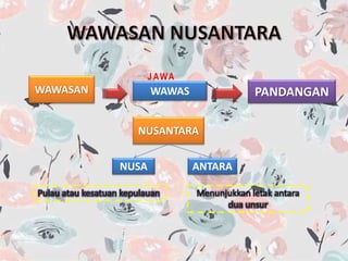 Cara pandang dan sikap bangsa indonesia
mengenai diri dan lingkungannya yang serba
beragam, dengan mengutamakan persatuan ...