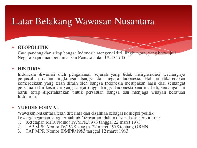 Wawasan Nusantara Sebagai Geopolitik Indonesia