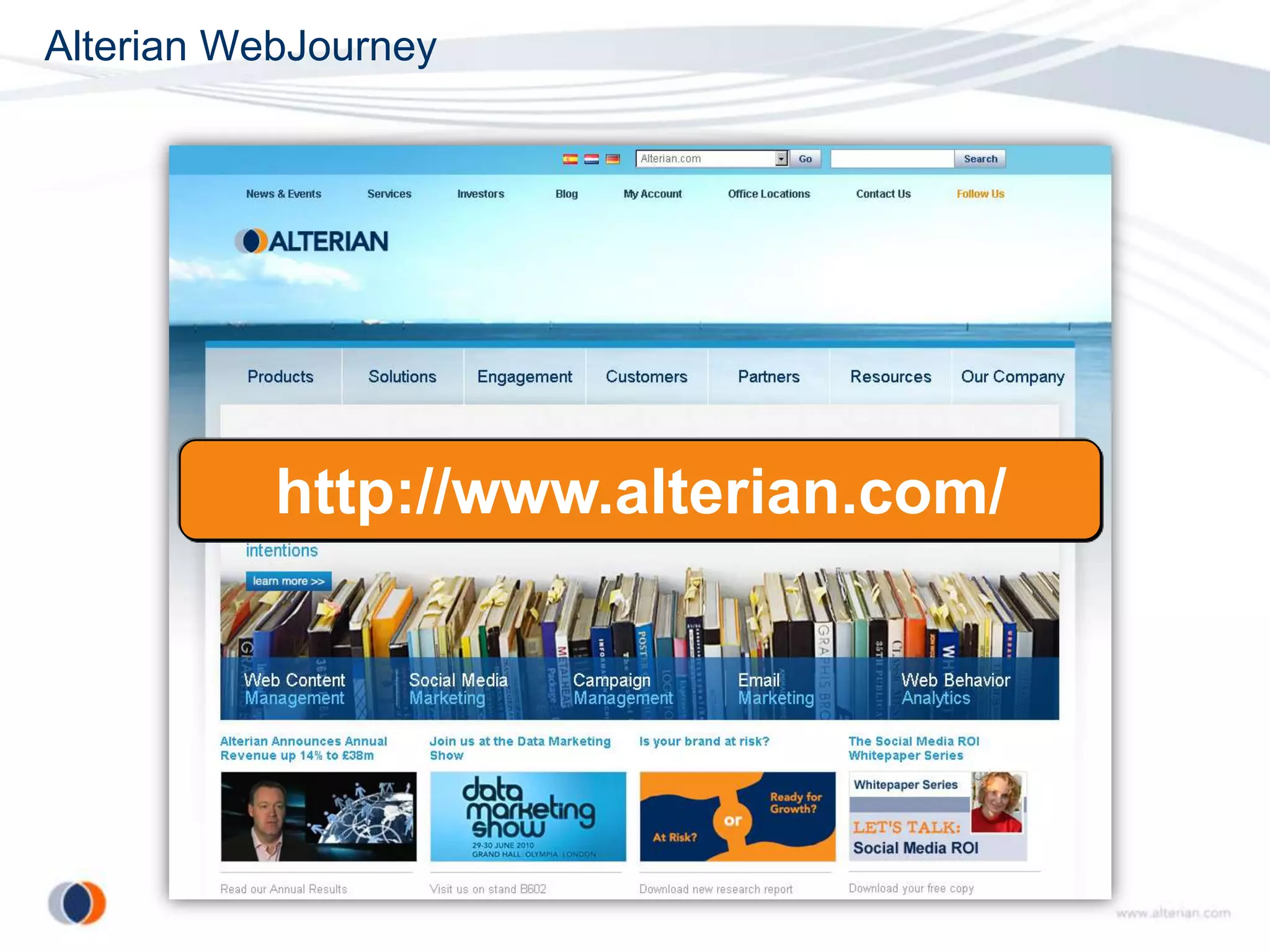 Alterian WebJourney




           http://www.alterian.com/
 