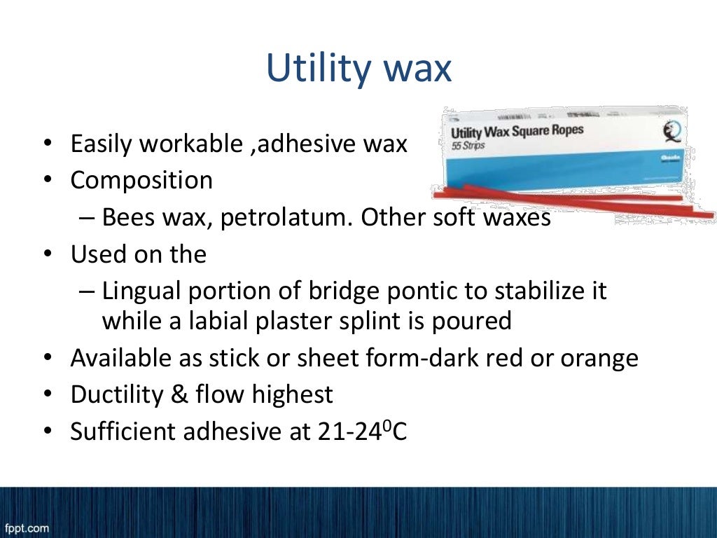 Waxes in dentistry
