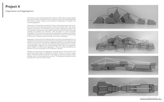 Architecture of (Wet)Land Building 22
Project 4
Given what you have studied regarding the dynamics of Wax Lake at multiple spatial
and temporal scales of energetic formation as well as what you have studied regarding
field research stations, propose proto-architectural organizations of program and
material aggregations.
Organization: You have been provided with only the most general program information:
the overall size of the proposed building as well as the relative size of the various
program components. The architecture of your program strategy thus needs to be
more strategic: the architecture of how different types of program will relate technically,
materially, and spatially. This demands a clear articulation of various hierarchies
embedded in the project (from programmatic relationships to perhaps contradictory
programmatic responses to hurricane events. Remember, architecture consists mostly
of what occurs in between things how things, not just their arrangement.
Aggregation: How should this building be both connected to and separated from its
context? How will material be a primary architectural protagonist in this necessary act of
separation and connection? How will you aggregate material in various states to satisfy
a range of programmatic, technical, and ecological realties? What does your material-
scale aggregation suggest for the overall building? What does your organization
studies suggest for material-scale aggregation? These part-whole relationships are
essential not only to this project, but to architecture in general.
Together, the organization and aggregation proposals should, along with the initial
site documentation, begin to articulate this research center as a maximum power
system. The proposals will be evaluated in this regard, as well as the cogency of their
energetic, tectonic, and programmatic resolution. The Organization proposals should
be presented in a set of concept models.
Organization and Aggregations
 