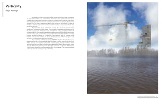 Architecture of (Wet)Land Building 56
Verticality
	 I propose to create an architecture that utilizes verticality in order to establish
an observable site that is up to 15 miles in all directions. The specific site that I chose
to place my architecture on is located on the very first delta lobe in the Wax Lake Delta.
It is a central lobe and the first lobe one approaches when navigating to the site form
Morgan City. The lobe is called Mike’s Island and I placed my architecture at the tip of
the lobe in order to explore both conditions of the marsh as it exists perpendicular and
parallel to the river.
	 The materiality of my architecture consists of a structural concrete frame
made up of wall slabs and floor plates. The concrete is precasted and transported to
the site via waterways. This decision was made from an energy perspective. The bulk
of the energy that is consumed happens during the construction phase of the building
process and so more concentration was placed on this phase. Wood is the secondary
material applied and allows for a hierarchy of permanence, with the concept being
that the core concrete architecture can be utilized again by a different program once
the rest of the architecture reaches its life span.
	 The completed architecture creates a NERRs facility that allows for the user to
experience the site in three particular ways. It creates a marker that can be seen from
farther away by users exploring the delta. It explores the physical conditions of the
delta at more than one level through outdoor spaces that exist at several levels. Lastly,
through different framed views of the delta that explore its condition in all directions.
The verticality of the building is what allows all of this to happen. The verticality creates
a site map that can now expand up to 15 miles.
Kayla Bosarge
 