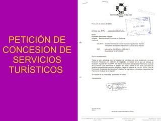 PETICIÓN DE CONCESION DE SERVICIOS TURÍSTICOS   