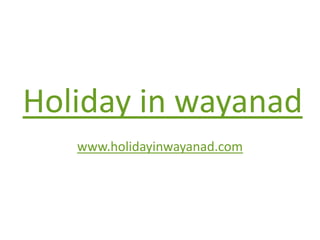 Holiday in wayanad www.holidayinwayanad.com 