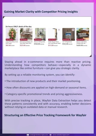 Understanding Web Scraping Foodhub Reviews
Web scraping involves extracting large amounts of data from websites in an automated manner.
Foodhub Reviews Scraper is designed to help businesses collect customer reviews from Foodhub,
a popular food delivery platform.
By scraping reviews, ratings, and feedback from customers, businesses can gain insights into
various aspects of their service, including food quality, delivery times, and customer satisfaction.
Instead of relying on manual data collection, Foodhub Reviews Data Collection through scraping
allows for real-time access to a large volume of structured data, which is essential for making
informed decisions.
Introduction
In today's dynamic quick-commerce landscape, staying competitive requires instant visibility
into market pricing trends and consumer preferences. This case study examines how a leading
grocery delivery chain with 30+ online stores across major Indian metropolitan areas
leveraged Real-Time Grocery Price Monitoring solutions from us to transform their business
intelligence capabilities and market positioning strategies.
The client struggled with maintaining competitive pricing across thousands of SKUs and
identifying regional pricing patterns. They also suffered revenue leakage due to suboptimal
pricing strategies. They needed a comprehensive solution to provide detailed insights into
quick-commerce market dynamics and enable precise price optimization across their diverse
grocery catalog.
The client revolutionized their approach to pricing strategy and inventory management by
implementing advanced Grocery Price Data Scraping technologies. This resulted in
remarkable improvements in market responsiveness, profit margins, and substantial revenue
growth.
Client Success Story
Introduction
This case study highlights how our Coupang Product Price Scraping Service revolutionized a
client's market analysis and pricing optimization strategy. By deploying advanced
techniques, we empowered the client with unmatched insights into the competitive
dynamics of South Korea's leading e-commerce platform.
Our customized solution delivered robust market intelligence, enabling clients to drive data-
backed pricing decisions, swiftly adapt to market changes, and significantly enhance their
profit margins. Leveraging our specialized Coupang Product Data Scraping Solutions scraping
tools, the client gained the strategic edge necessary to excel within Coupang's fast-evolving
marketplace.
The Client
Introduction
In the competitive fantasy cricket market, gaining insights into player performance and match
dynamics is crucial for informed decision-making and sustained growth. This case study
explores how a leading fantasy cricket platform, with over 2 million active users, utilized our
ESPNcricinfo Data Scraping solutions to enhance business intelligence and market position.
The client faced delayed stats, inaccurate player predictions, and revenue losses from poor
user engagement. They needed a solution that offered real-time insights into cricket matches
and allowed for accurate player valuation across various tournament formats.
By adopting our advanced ESPNcricinfo API Scraping technology, the client transformed their
fantasy cricket scoring and user engagement strategies. This led to significant improvements
in user retention and platform profitability and, ultimately, a substantial boost in revenue
growth.
Client Success Story
Gaining Market Clarity with Competitor Pricing Insights
Staying ahead in e-commerce requires more than reactive pricing.
Understanding how competitors behave—especially in a dynamic
marketplace like online furniture—can give you strategic clarity.
By setting up a reliable monitoring system, you can identify:
• The introduction of new products and their market positioning.
• How often discounts are applied on high-demand or seasonal items.
• Category-specific promotional trends and pricing aggressiveness.
With precise tracking in place, Wayfair Data Extraction helps you detect
these patterns consistently and with accuracy, enabling better decisions
without relying on outdated data or manual research.
Structuring an Effective Price Tracking Framework for Wayfair
 