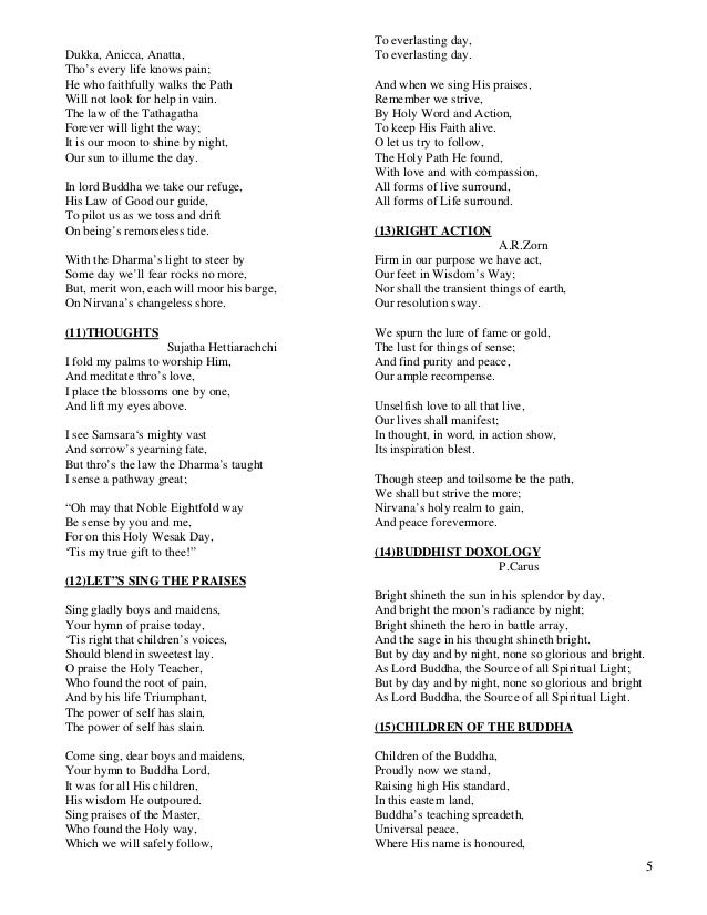 Wayfarers Songsheet