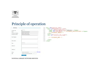 Principle of operation




NATIONAL LIBRARY NETWORK SERVICES
 