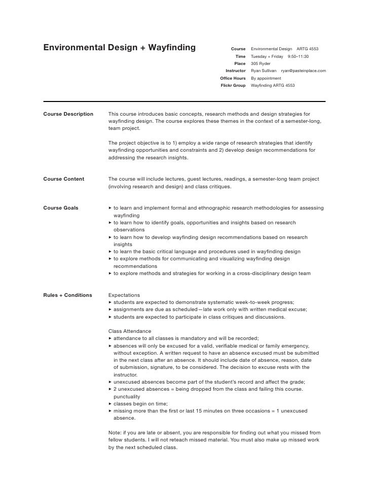 Wayfinding Syllabus 2010