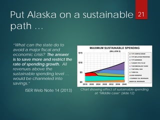 Put Alaska on a sustainable path … 
“What can the state do to avoid a major fiscal and economic crisis? The answer is to s...