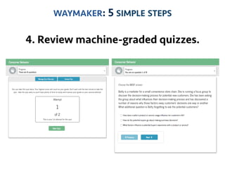 19
WAYMAKER: 5 SIMPLE STEPS
4. Review machine-graded quizzes.
 