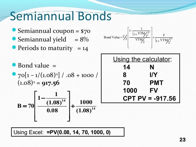 wayne lippman present s bonds and their valuation semi annual bond calculator