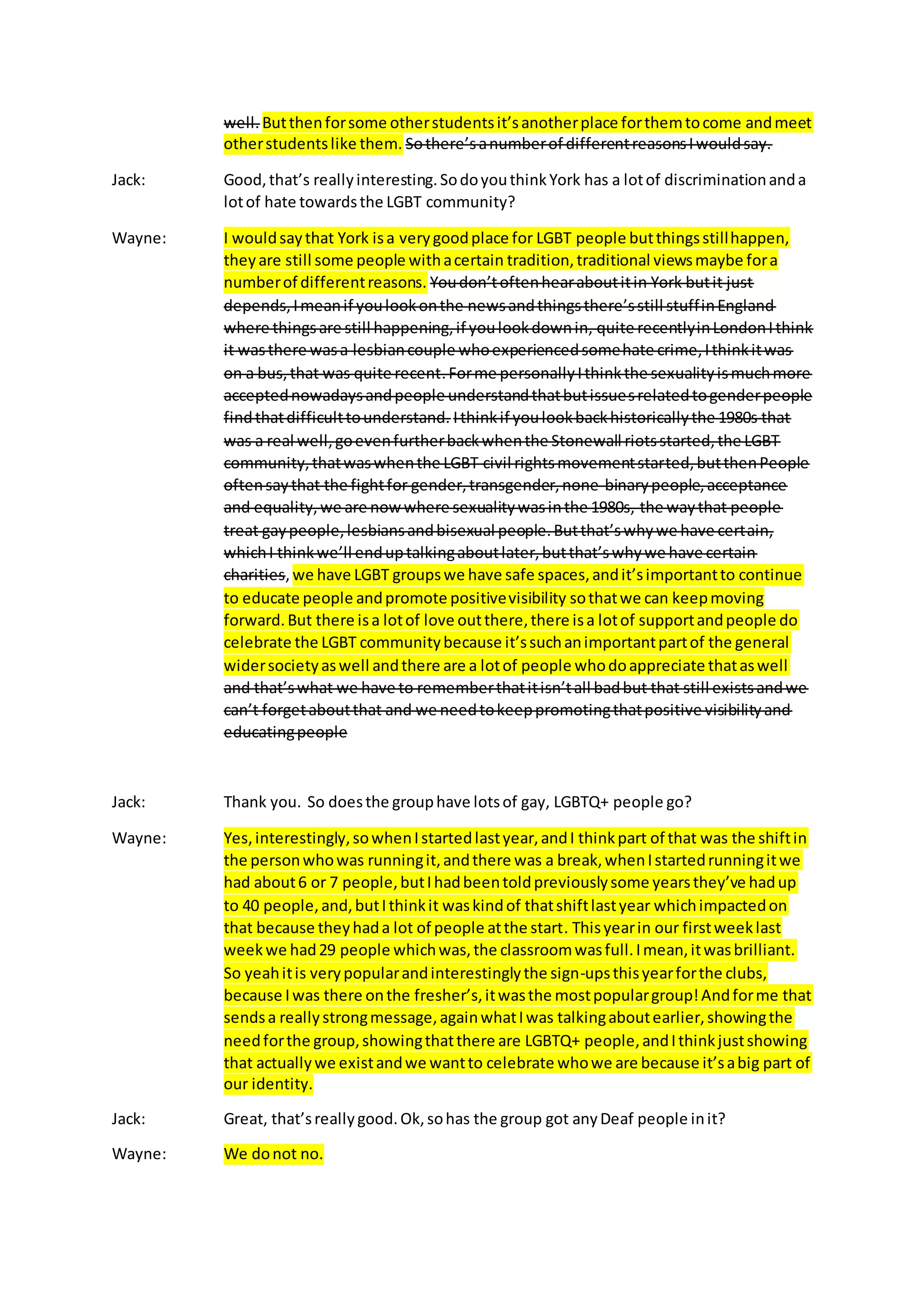 Wayne's interview transcript. (second) | PDF