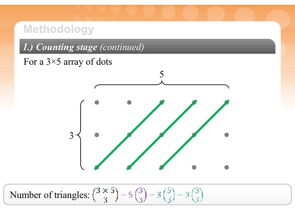 Ways to construct Triangles in an mxn Array of Dots