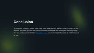 Ways to Master Calculations While Doing Math Homework | PDF