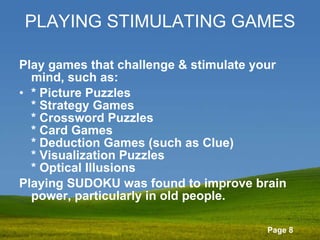 Ways 2 Boost Brain Power | PPT