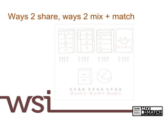 Ways 2 share, ways 2 mix + match

 