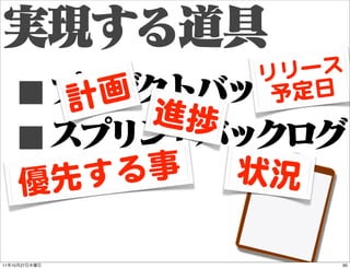 ■                 リ リース
               計画       予 定日

     ■ 先する事
                  進捗

          優            状況

11   10...