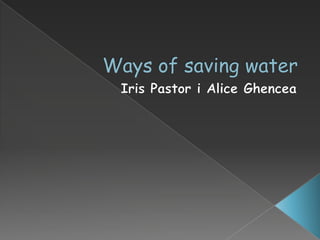 Ways of savingwater Iris Pastor i Alice Ghencea 