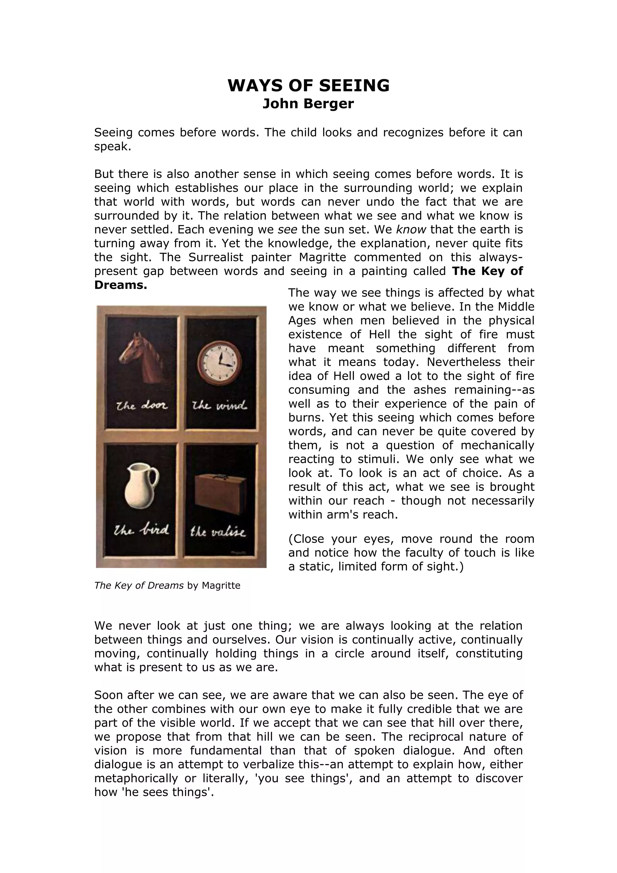 Ways of seeing John Berger DOCX