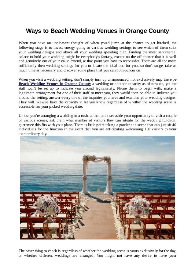 Ways To Beach Wedding Venues In Orange County