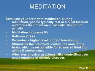 Ways To Boost Brain power | PPT