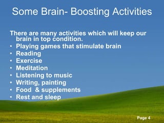 Ways To Boost Brain power | PPT