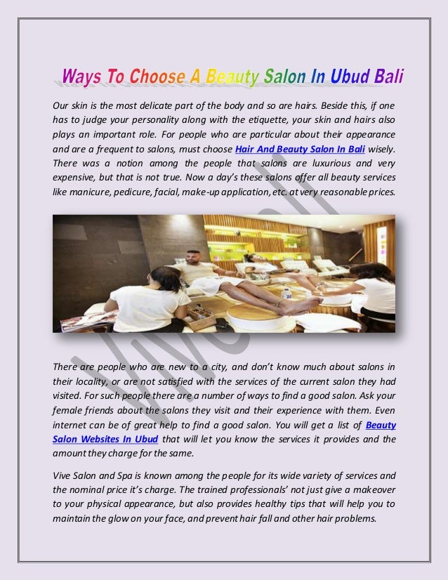 Ways To Choose A Beauty Salon In Ubud Bali