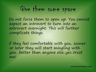 Ways to deal with an introvert | PPTX