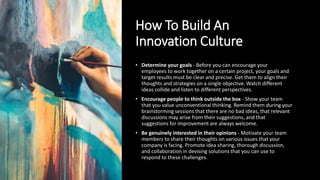 Ways to Develop Innovation Culture