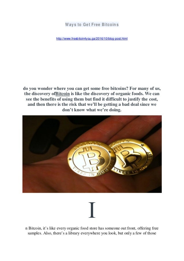 Ways To Get Free Bitcoins - 