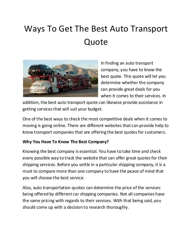 Ways To Get The Best Auto Transport Quote Gorgeous Auto Transport Quote Ways To Get The Best Auto Transport Quote Gorgeous Auto Transport Quote
