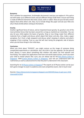 Ways to get your child interested in Physics? | PDF