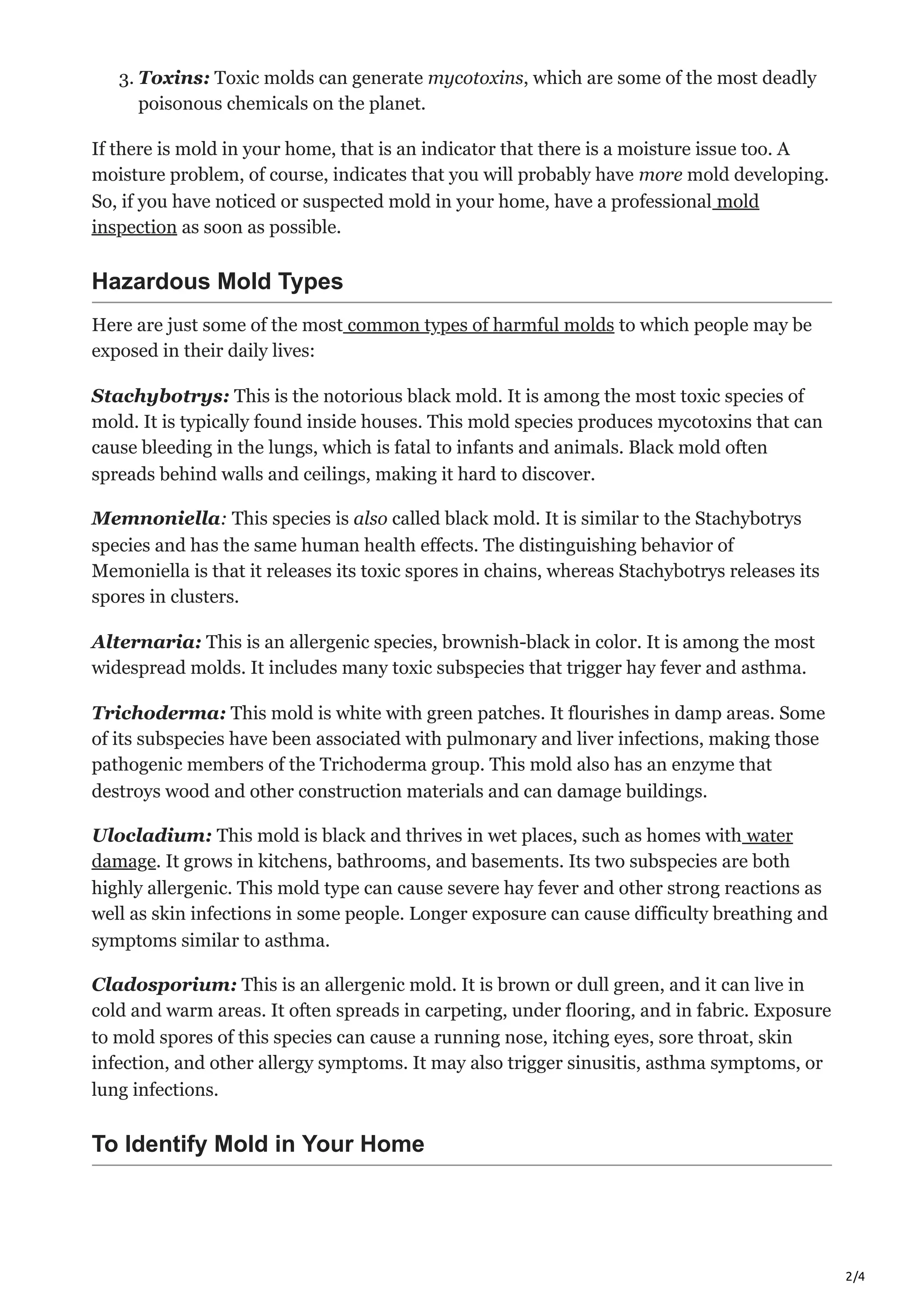 Dangerous Mold? Identify It Quickly With This Chart - i9td9i5